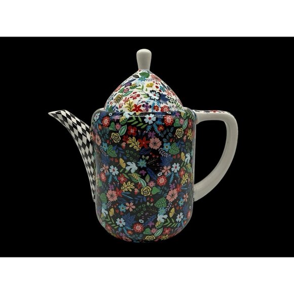 Gracie Stechcol Mad Hatter Design TEAPOT Bone China Made in England Collectible - Picture 2 of 16